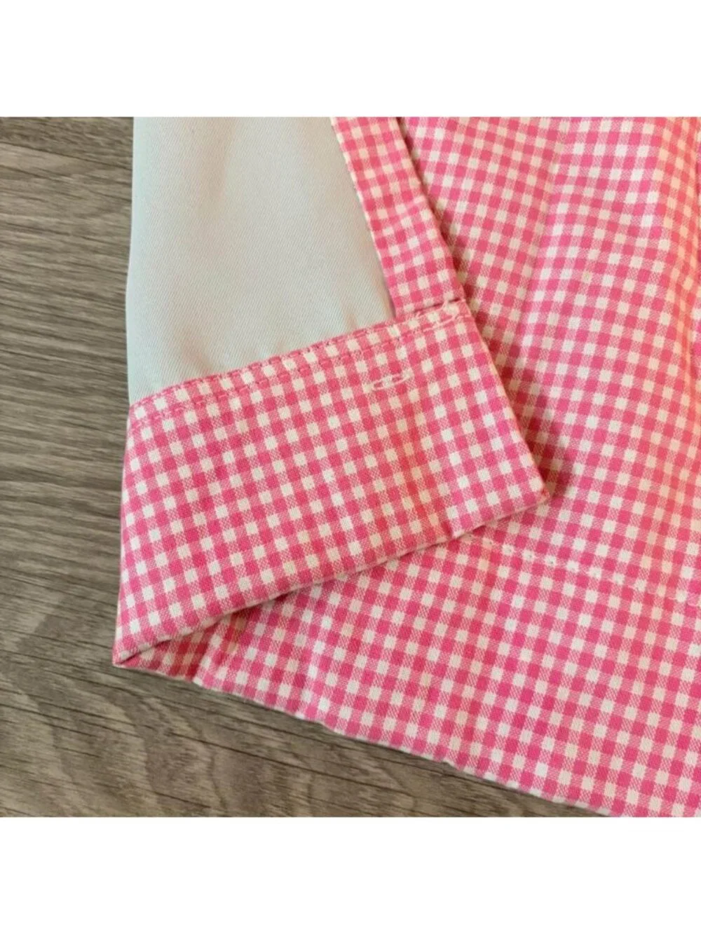 Pottery barn kids pink white gingham blackout curtain 1 panel